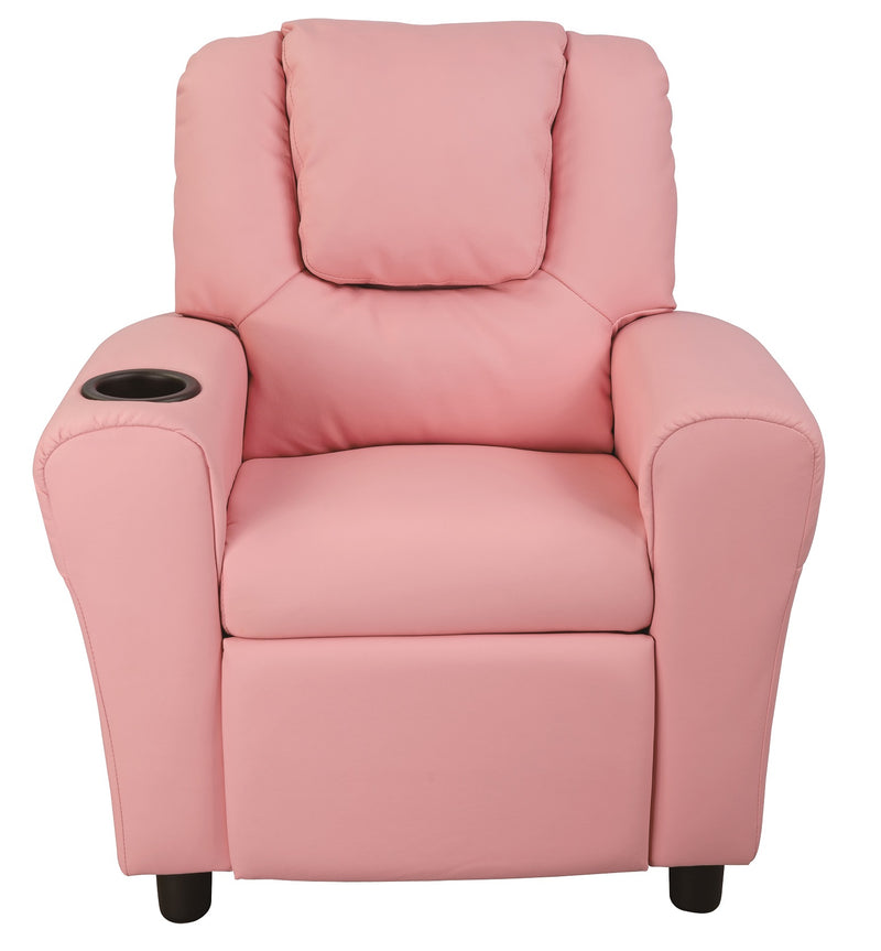 PU Leather Kids Recliner with Drink Holder - Sale Now