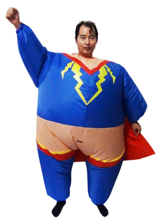 Super Hero Fancy Dress Inflatable Suit -Fan Operated Costume - Sale Now