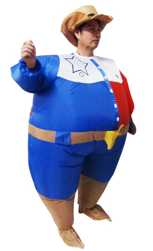 SHERIFF Fancy Dress Inflatable Suit -Fan Operated Costume - Sale Now