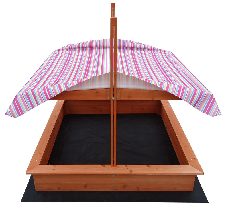 Kids Wooden Toy Sandpit with Adjustable Canopy - Sale Now
