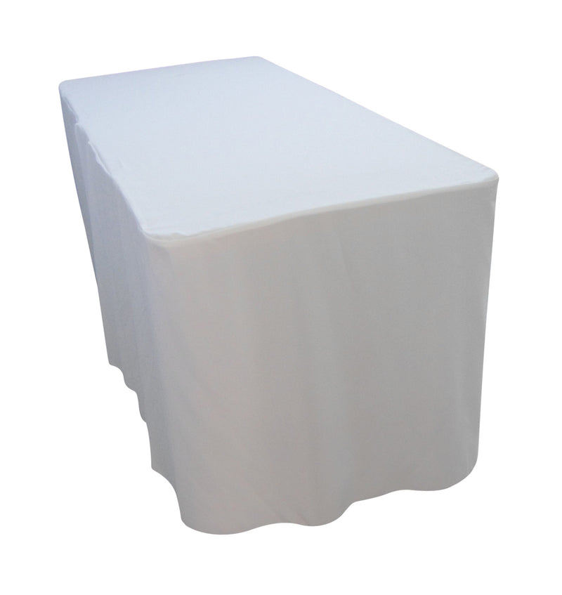 6 Foot White Table Cloth Trestle Cover - Sale Now