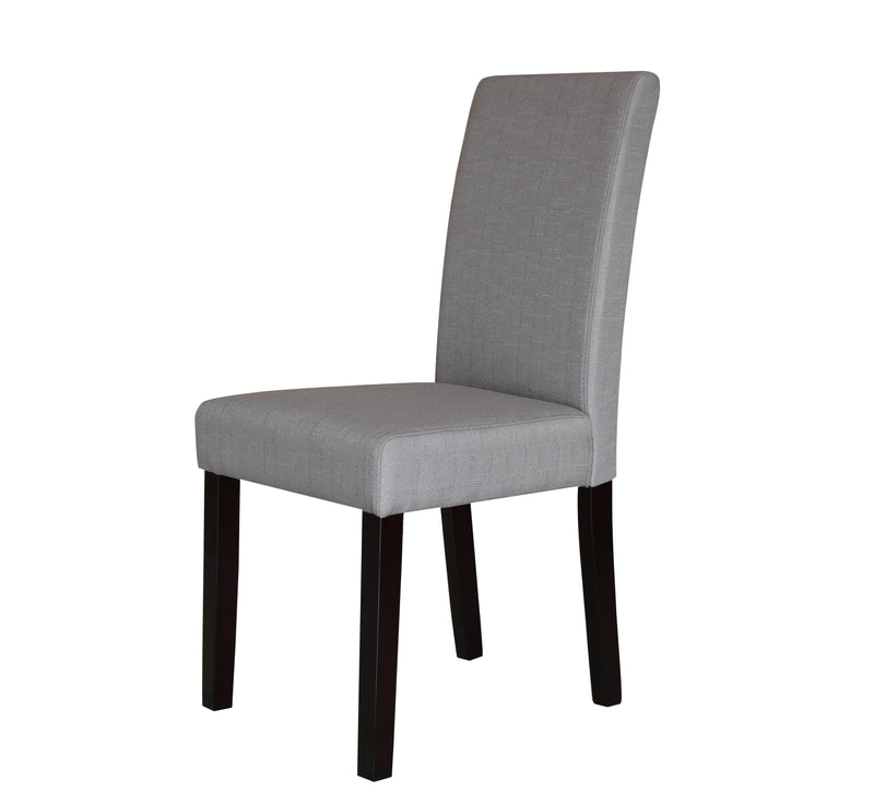 2 x Premium Fabric Linen Palermo Dining Chairs High Back - Light Slate Grey - Sale Now
