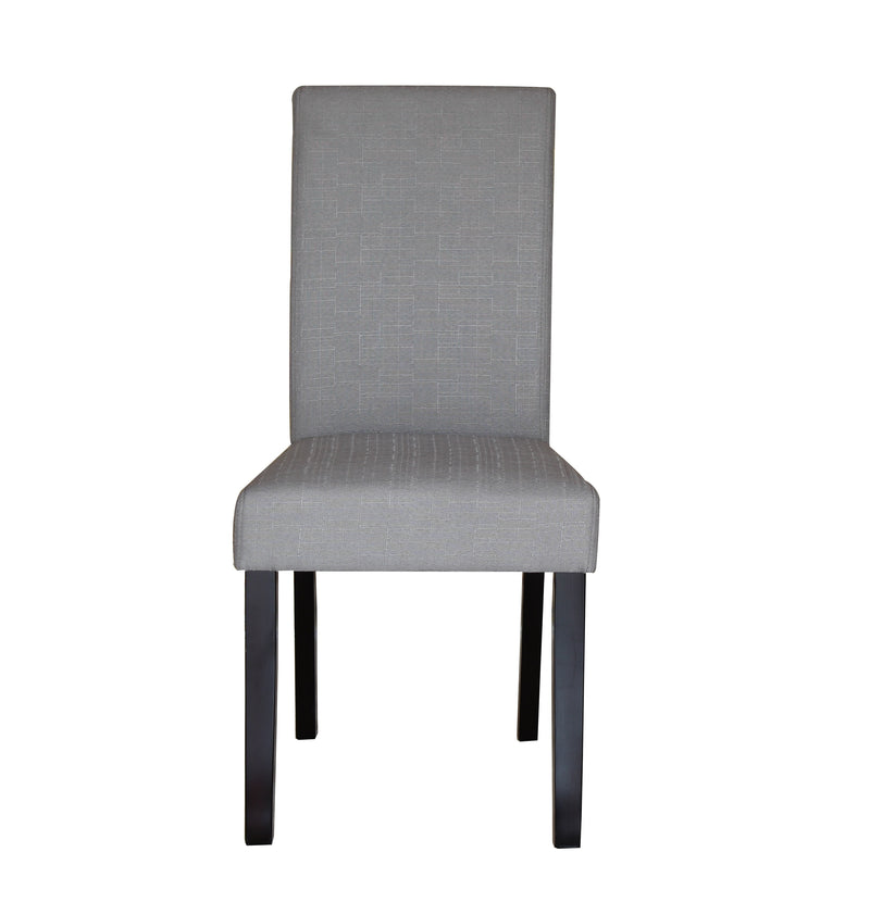 2 x Premium Fabric Linen Palermo Dining Chairs High Back - Light Slate Grey - Sale Now