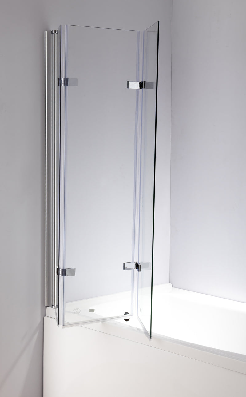 3 Fold Chrome Folding Bath Shower Screen Door Panel 1300mm x 1400mm - Sale Now