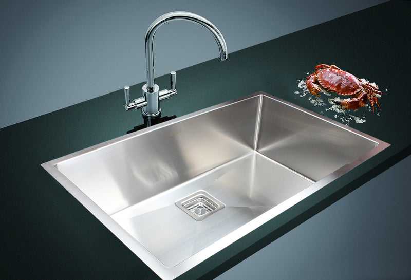 810x505mm Handmade 1.5mm Stainless Steel Undermount / Topmount Kitchen Sink with Square Waste - Sale Now