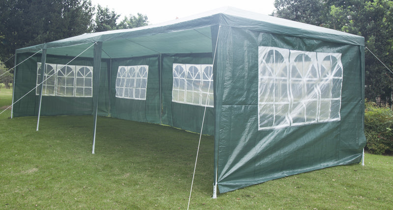 3x9m Wedding Outdoor Gazebo Marquee Tent Canopy Green - Sale Now