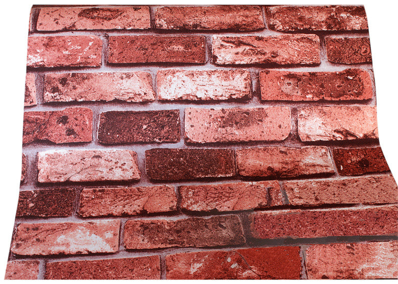 10m 3D Red Brick Print Theme Wallpaper - Sale Now