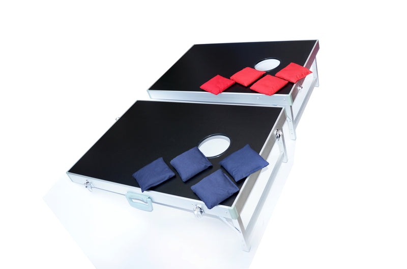 Bean Bag Toss Cornhole Game Set Aluminium Frame Portable Design - Sale Now