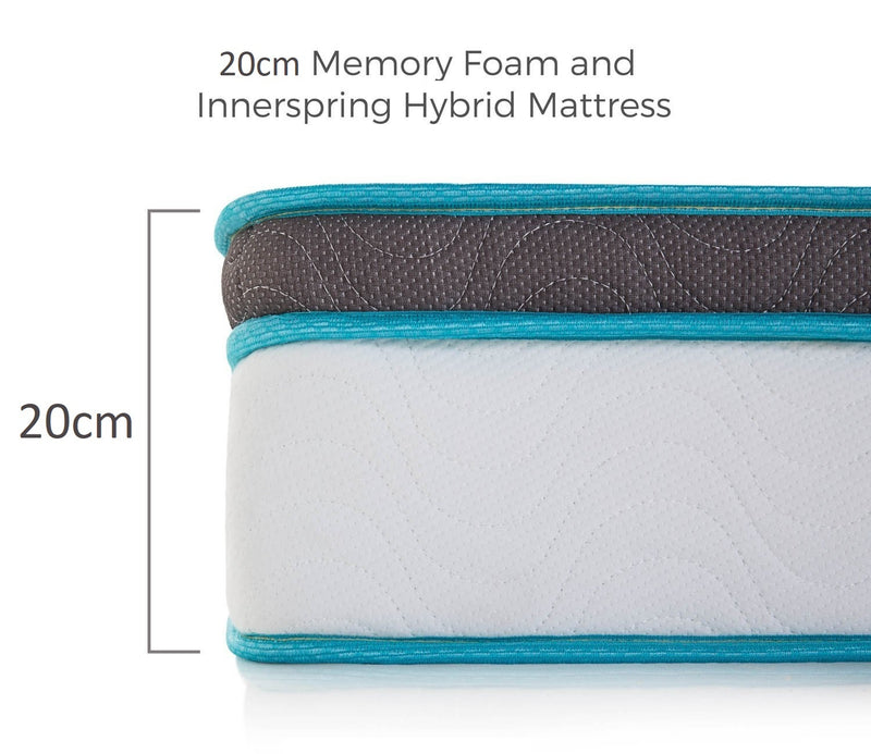 Palermo Double 20cm Memory Foam and Innerspring Hybrid Mattress - Sale Now