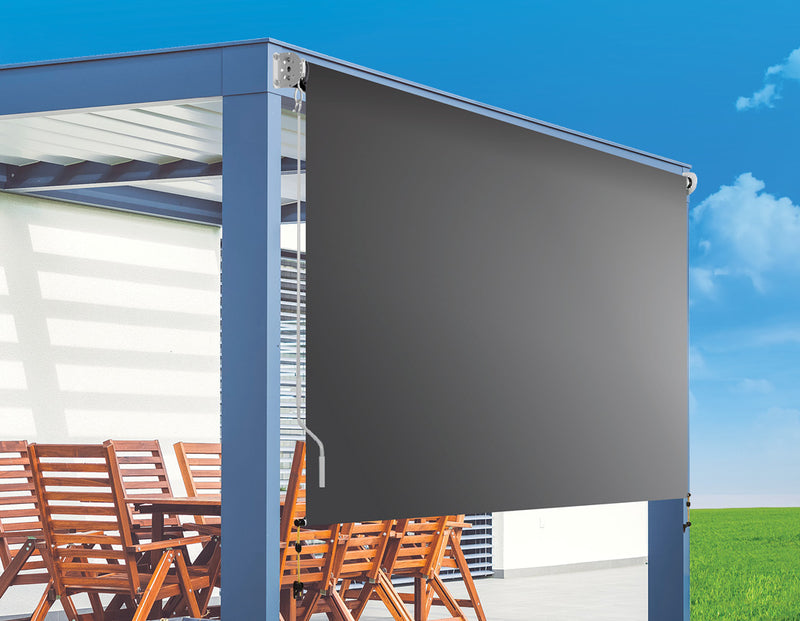 Retractable Straight Drop Roll Down Awning Garden Patio Screen 2.1X2.5M - Sale Now