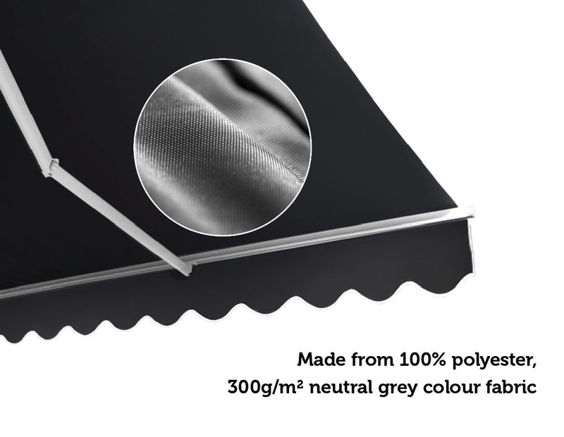 Outdoor Folding Arm Awning Retractable Sunshade Canopy Grey 5.0m x 3.0m - Sale Now