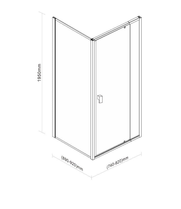 Semi Frameless Shower Screen (74~82)x 195cm & (89~92)x 195cm Side AS/NZS Glass - Sale Now