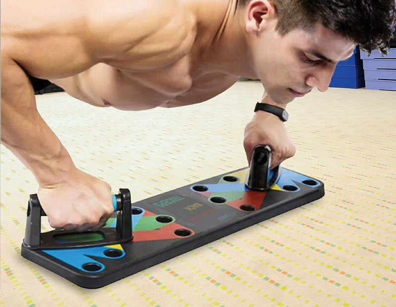 9 in 1 Push Up Board Yoga Bands Fitness Workout Train Gym Exercise Pushup Stand - Sale Now