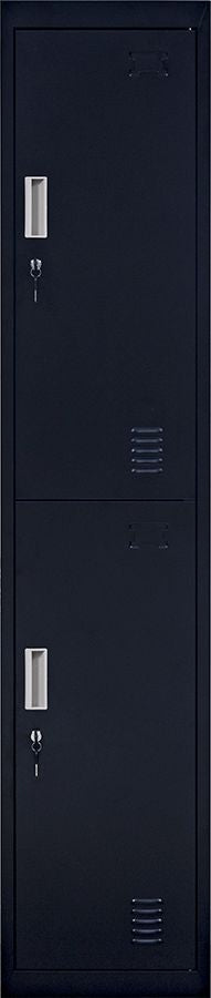 Standard Lock 2-Door Vertical Locker for Office Gym Shed School Home Storage Black - Sale Now