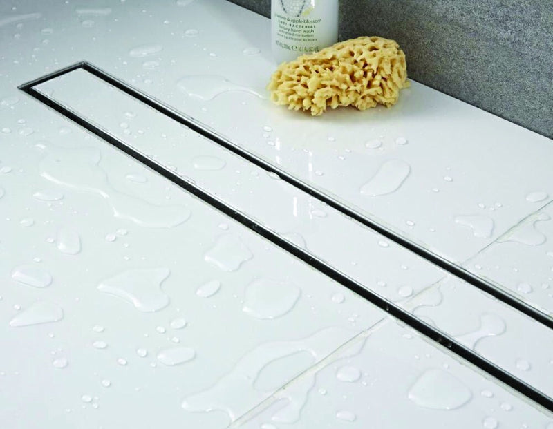900mm Tile Insert Bathroom Shower Stainless Steel Grate Drain with Centre Outlet Floor Waste - Sale Now