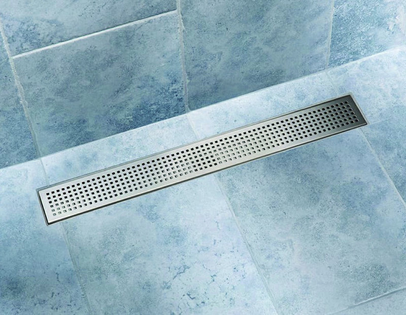 800mm Bathroom Shower Stainless Steel Grate Drain with Centre Outlet Floor Waste - Sale Now