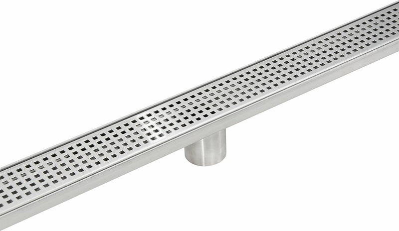 1000mm Bathroom Shower Stainless Steel Grate Drain with Centre Outlet Floor Waste Square Pattern - Sale Now