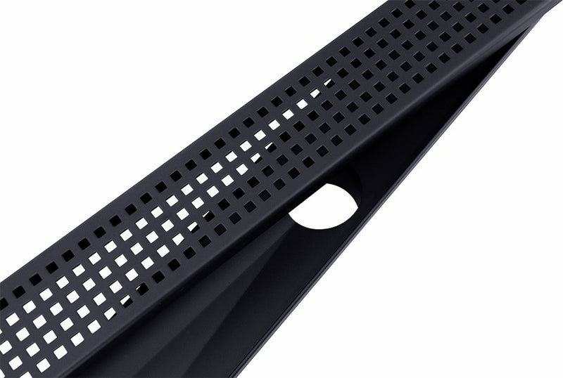 900mm Bathroom Shower Black Grate Drain with Centre outlet Floor Waste Square Pattern - Sale Now