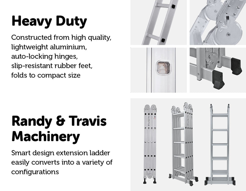5.8m Multipurpose Ladder Aluminium Extension Folding Adjustable Step - Sale Now