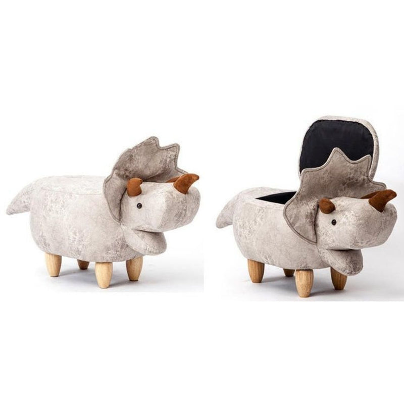 Ben Ash Grey Triceratops Ottoman with Storage - Sale Now