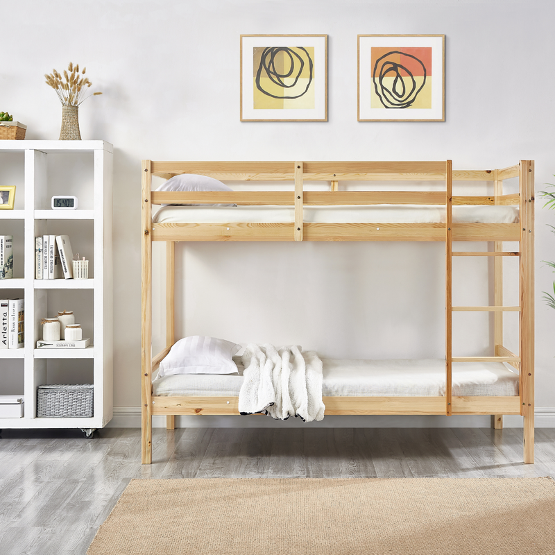 Tracey Solid Pinewood Kids' Single Bunk Bed Natural - Sale Now