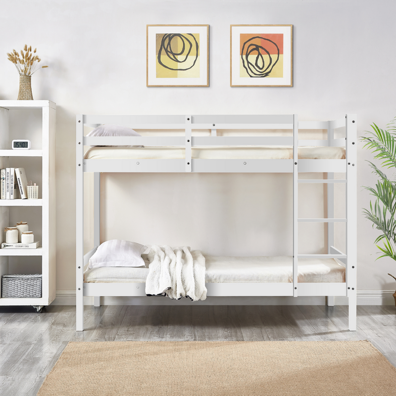 Tracey Solid Pinewood Kids' Single Bunk Bed White - Sale Now