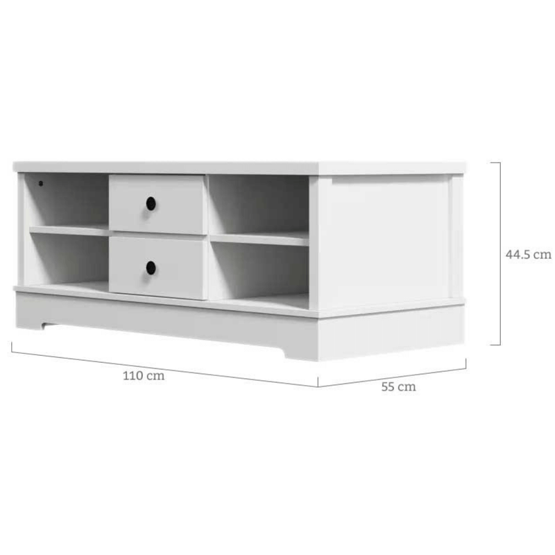 Margaux White Coastal Style Coffee Table with Drawers - Sale Now