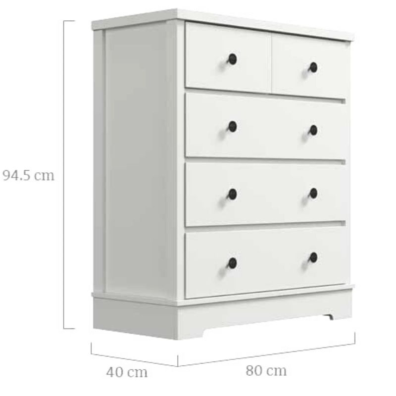 Margaux White Coastal Style Chest of Drawers Tallboy - Sale Now
