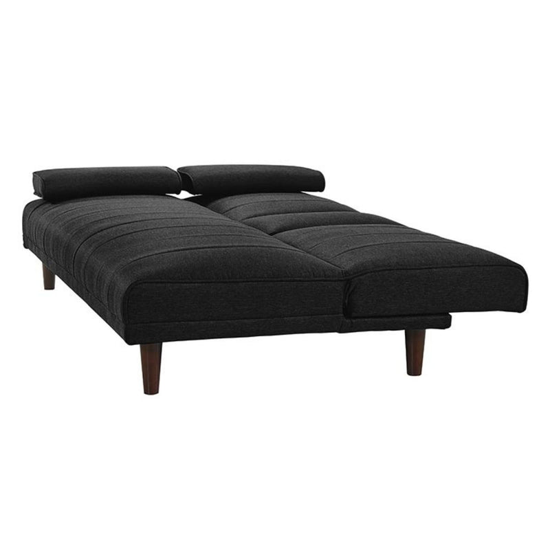 Fabric Sofa Bed with Cup Holder 3 Seater Lounge Couch - Charcoal - Sale Now