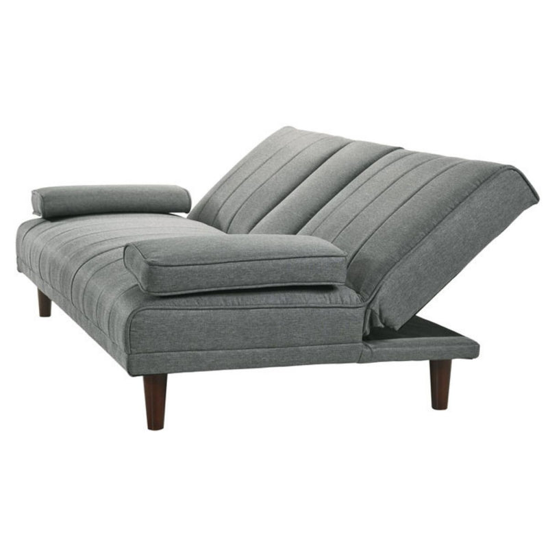 Fabric Sofa Bed with Cup Holder 3 Seater Lounge Couch - Light Grey - Sale Now