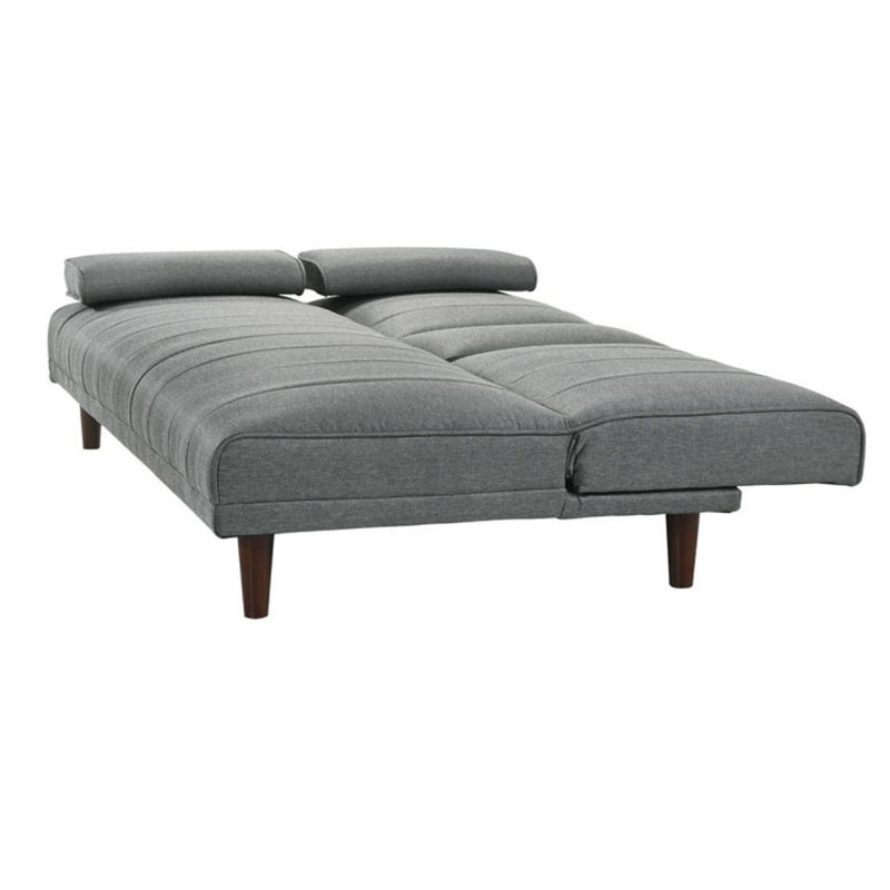Fabric Sofa Bed with Cup Holder 3 Seater Lounge Couch - Light Grey - Sale Now