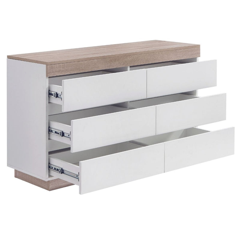 Ashley Coastal White Wooden Chest of 6 Drawers Cabinet - Sale Now