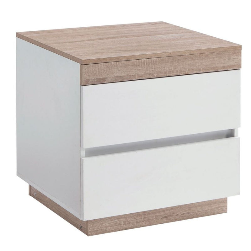Ashley Coastal White Wooden Bedside Table with Drawers Cabinet