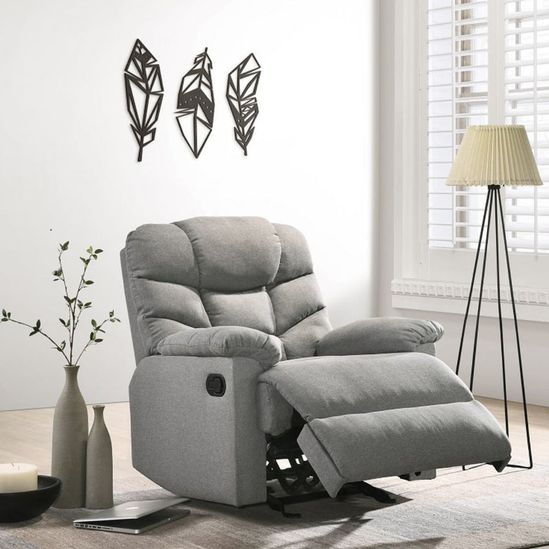 Rocking Recliner Chair Swing Glider Light Grey Fabric - Sale Now