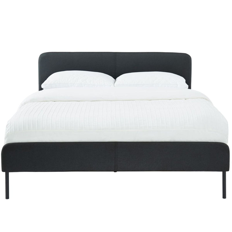 Modern Minimalist Charcoal Bed frame with Curved Head board  Double