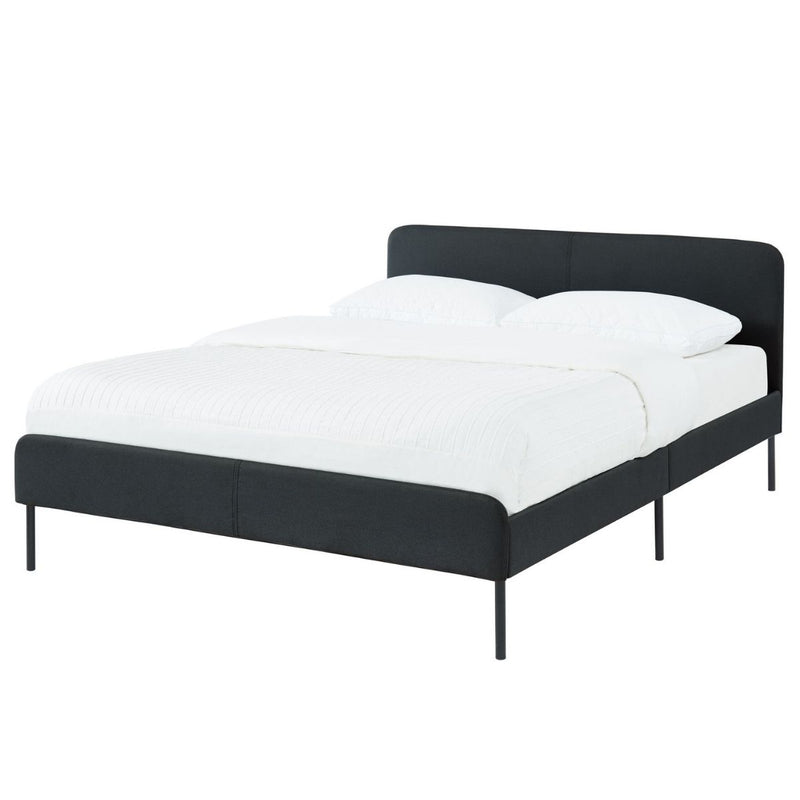 Modern Minimalist Charcoal Bed frame with Curved Head board  Double - Sale Now