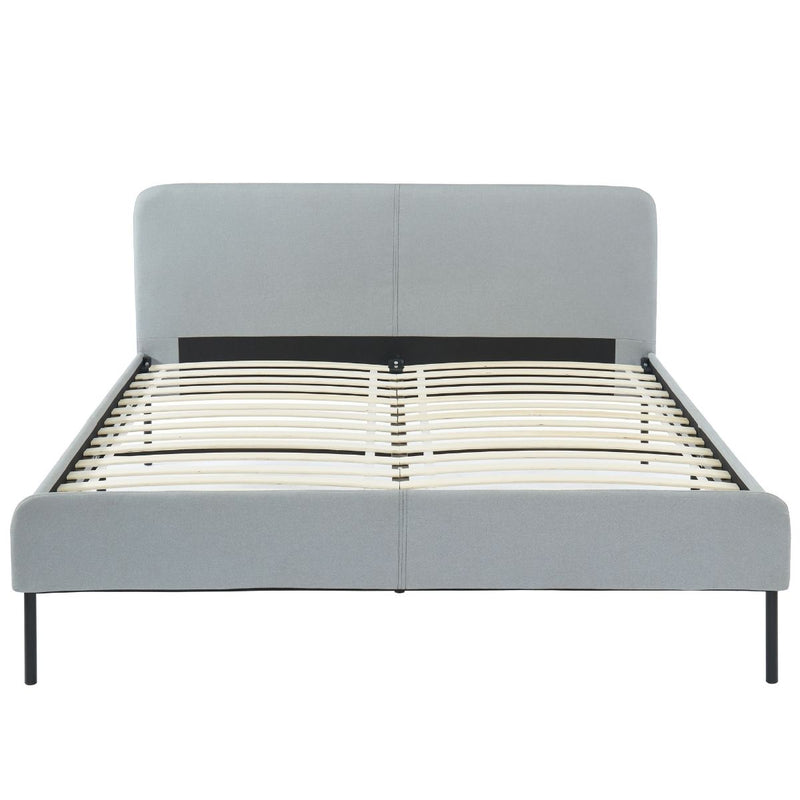 Modern Minimalist Stone Grey Bed frame with Curved Headboard Double - Sale Now