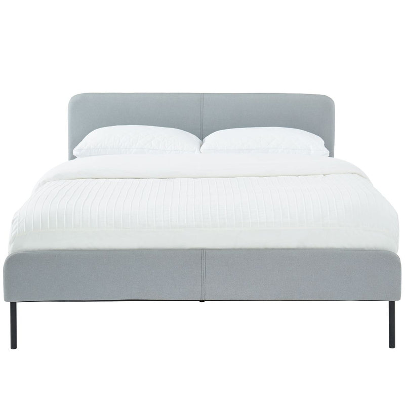 Modern Minimalist Stone Grey Bed frame with Curved Headboard King