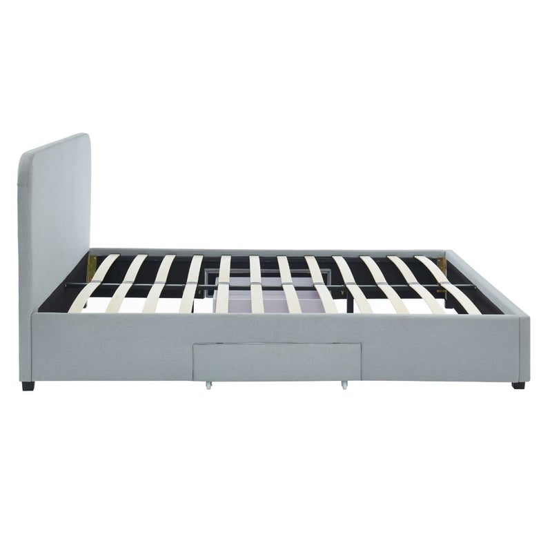 Kevin Charcoal Grey Storage Bed with 2 Drawers in King - Sale Now