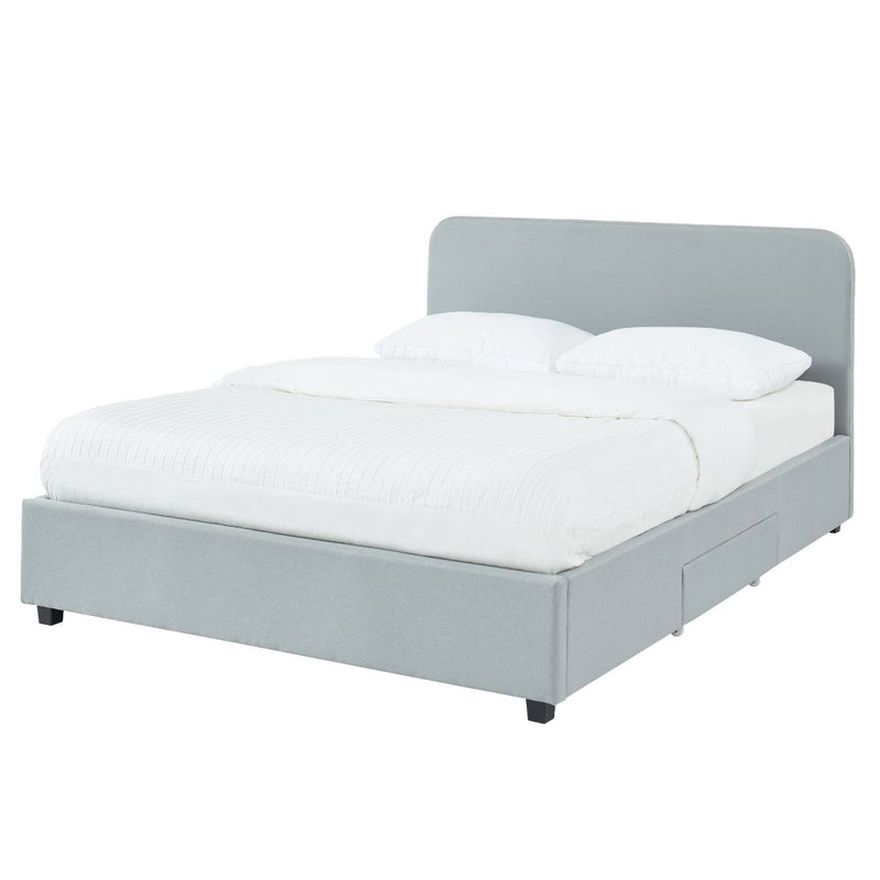 Kevin Stone Grey Storage Bed with 2 Drawers in King - Sale Now