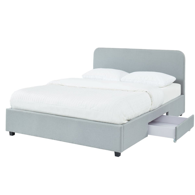 Kevin Stone Grey Storage Bed with 2 Drawers in King - Sale Now