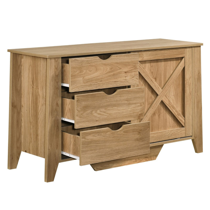 Mica Wooden Sliding door Sideboard with 3 Drawers - Sale Now