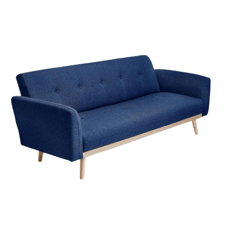 Nicholas 3-Seater Blue Foldable Sofa Bed - Sale Now