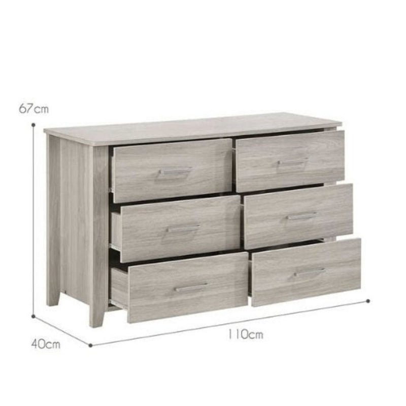 White 6 Chest of Drawers Bedroom Cabinet Storage Tallboy Dresser - Sale Now