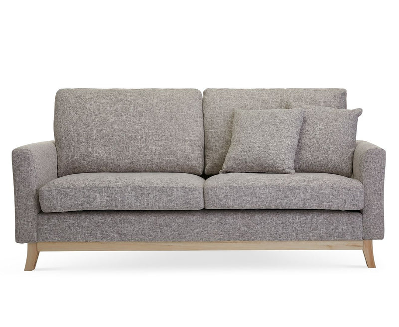 Todds 3 Seater Fabric Sofa Lounge Modern Mid-Century Couch - Light Grey 185cm