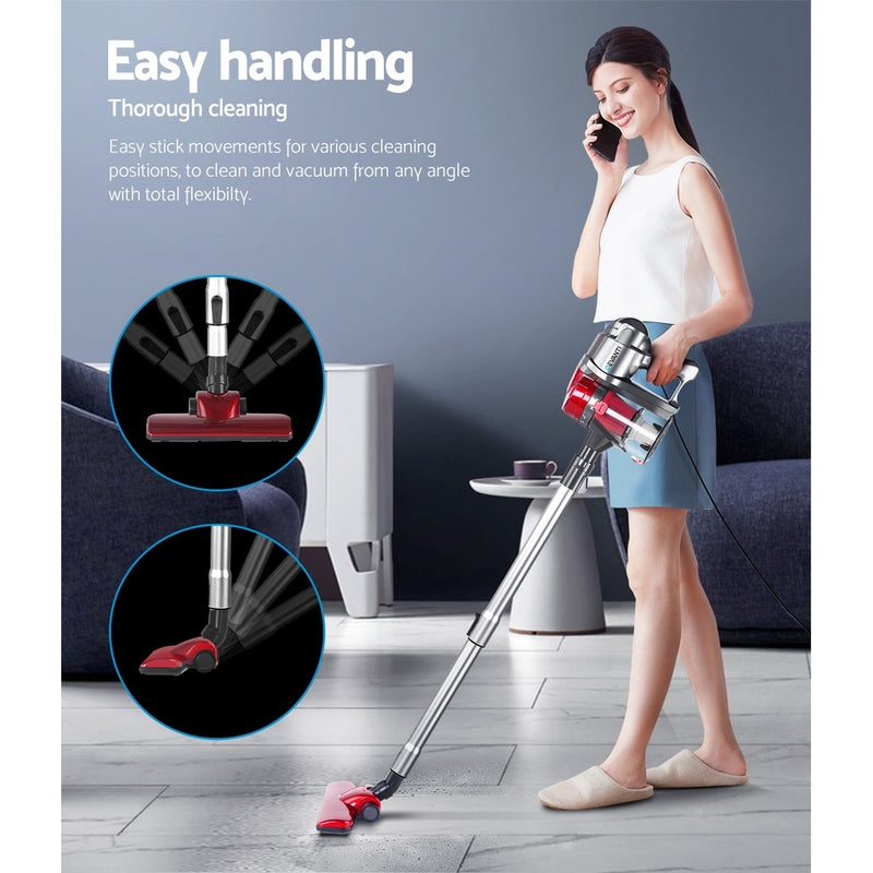 Devanti Corded Handheld Bagless Vacuum Cleaner - Red and Silver - Sale Now