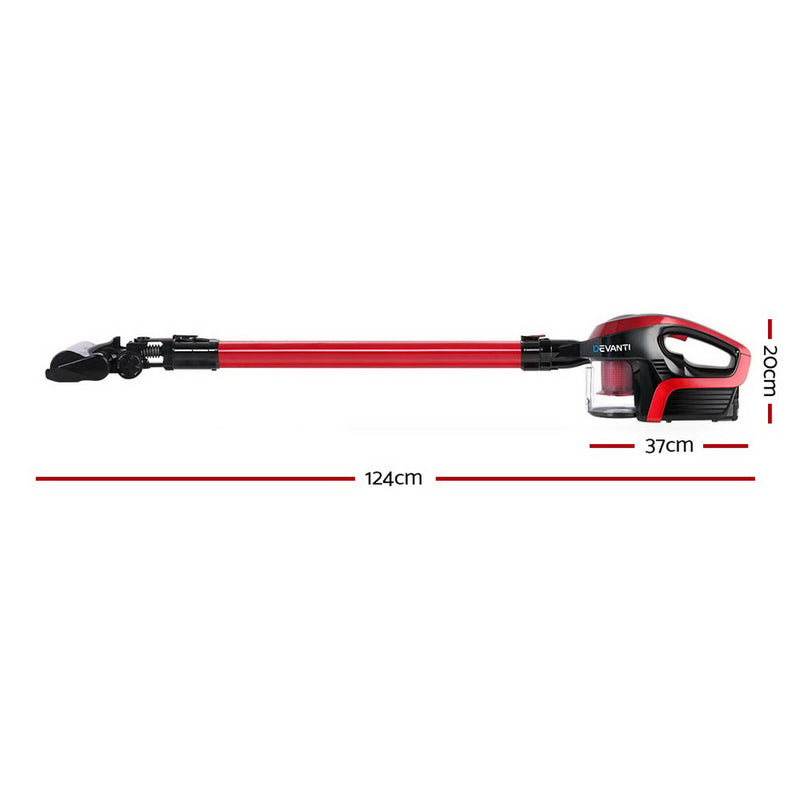 Devanti Cordless 150W Handstick Vacuum Cleaner - Red and Black - Sale Now