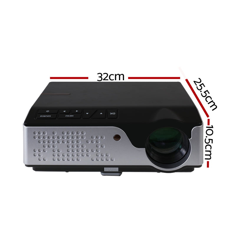 Devanti Video Projector Wifi USB Portable 4000 Lumens HD 1080P Home Theater Black - Sale Now