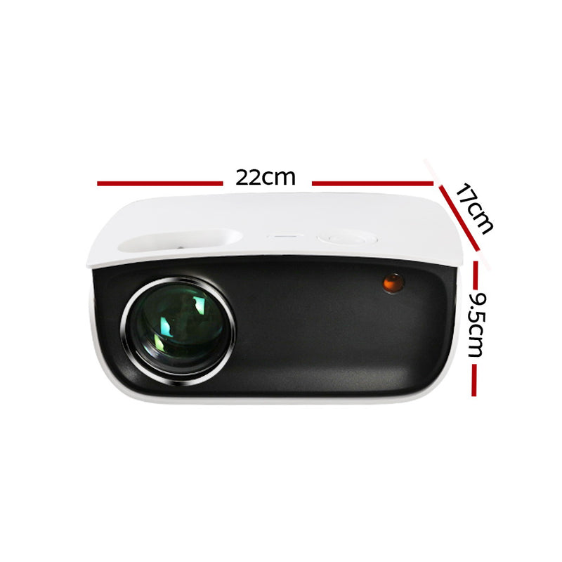 Devanti Mini Video Projector Wifi USB HDMI Portable 2000 Lumens HD 1080P Home Theater White - Sale Now
