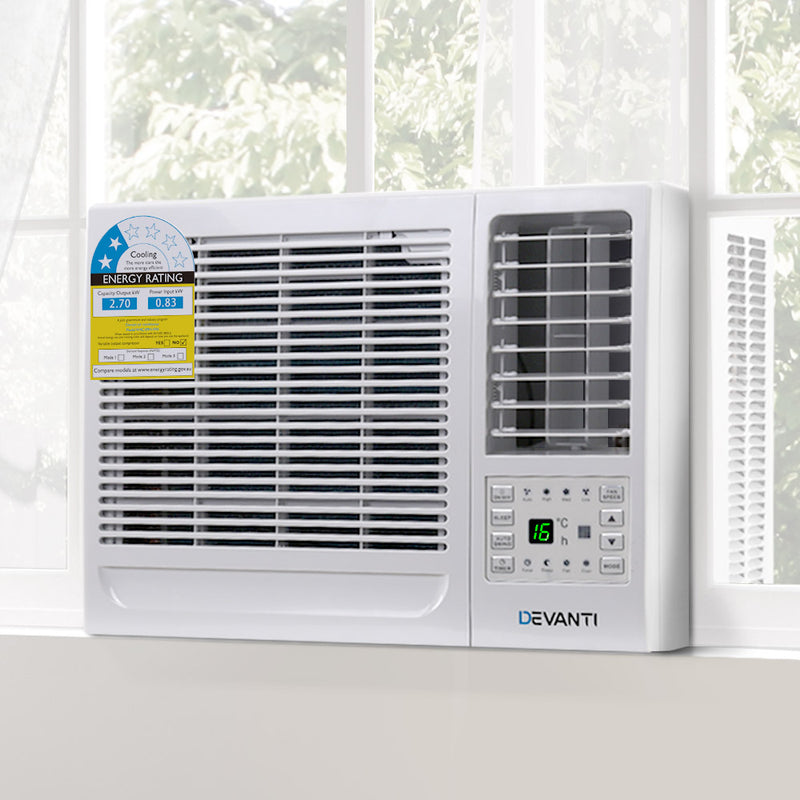 Devanti Window Air Conditioner Portable 2.7kW Wall Cooler Fan Cooling Only - Sale Now